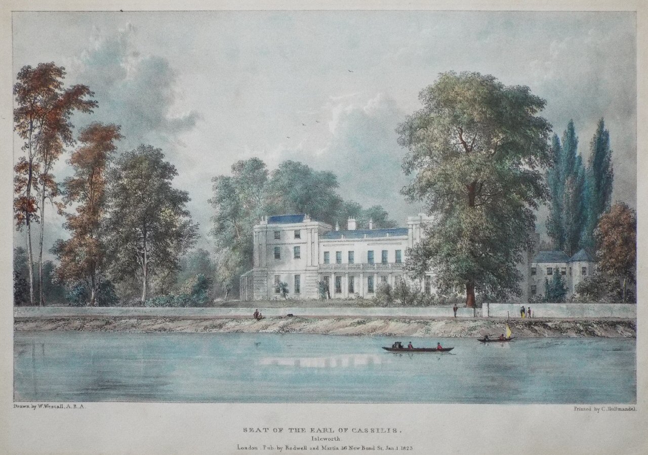 Lithograph - Seat of the Earl of Cassilis. Isleworth.