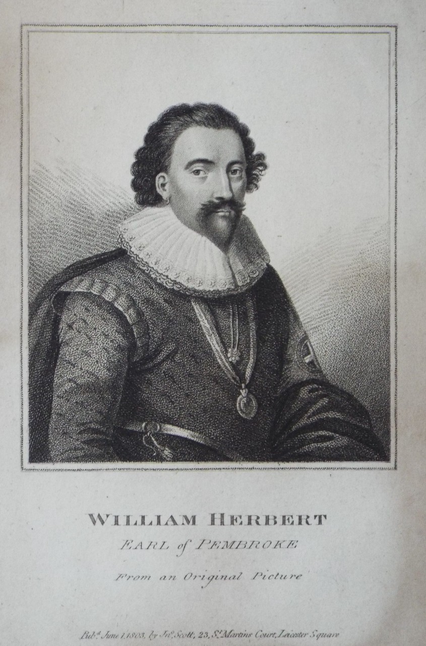 Print - William Herbert Earl of Pembroke From an Original Picture