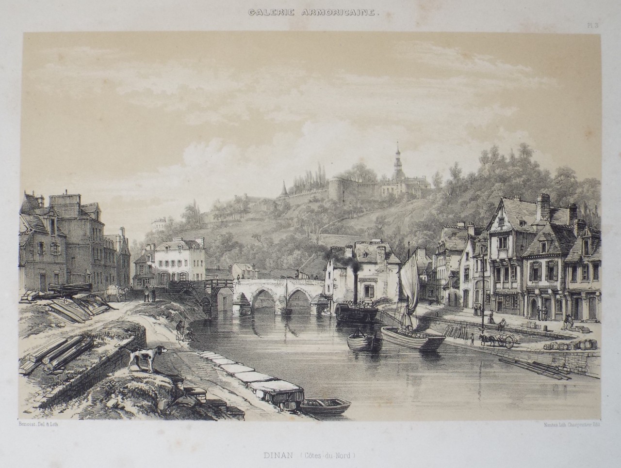 Lithograph - Galerie Armoricaine. Dinan. (Cotes-du-Nord) - Benoist