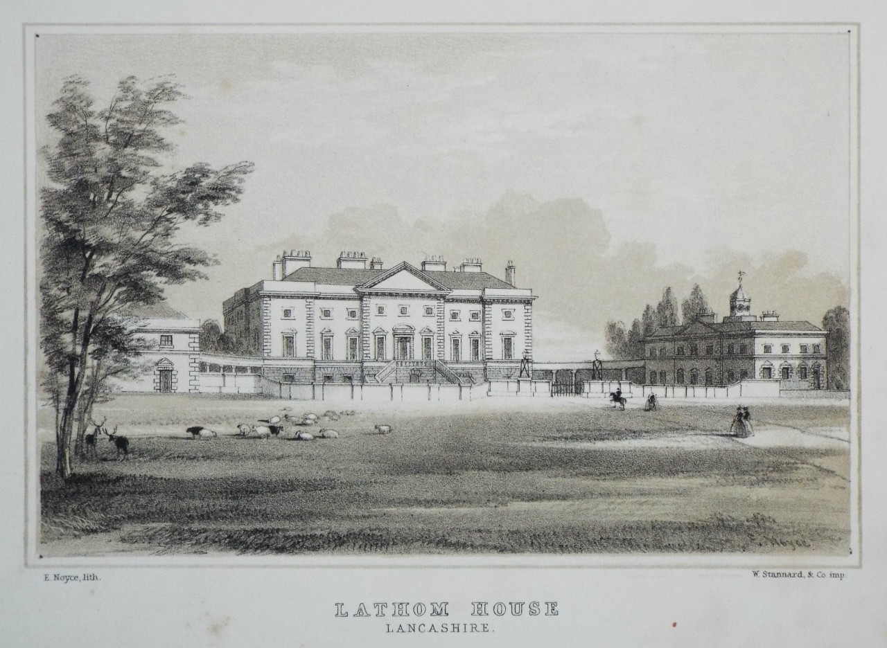 Lithograph - Lathom House Lancashire. - Noyce