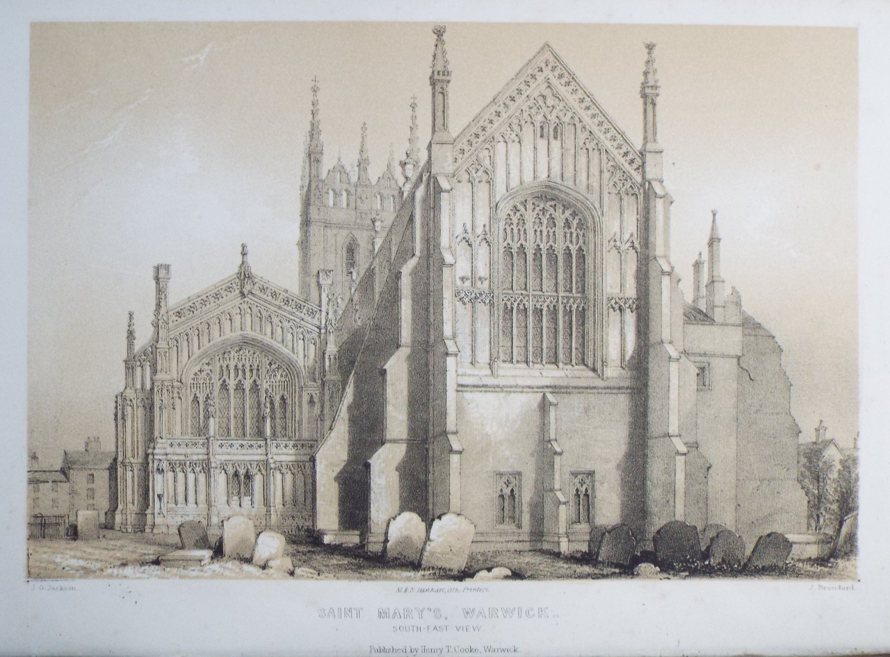 Lithograph - Saint Mary's, Warwick, South-East View - Brandard