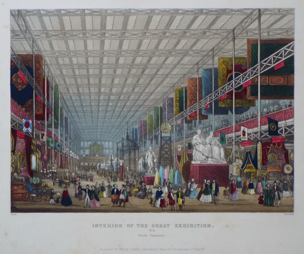 Print - Interior of the Great Exhibition. No.8. British Department. - 