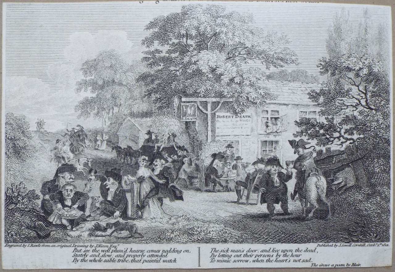Print - Undertakers regaling themselves at Deaths Door Battersea Rise Surry. - Rawle