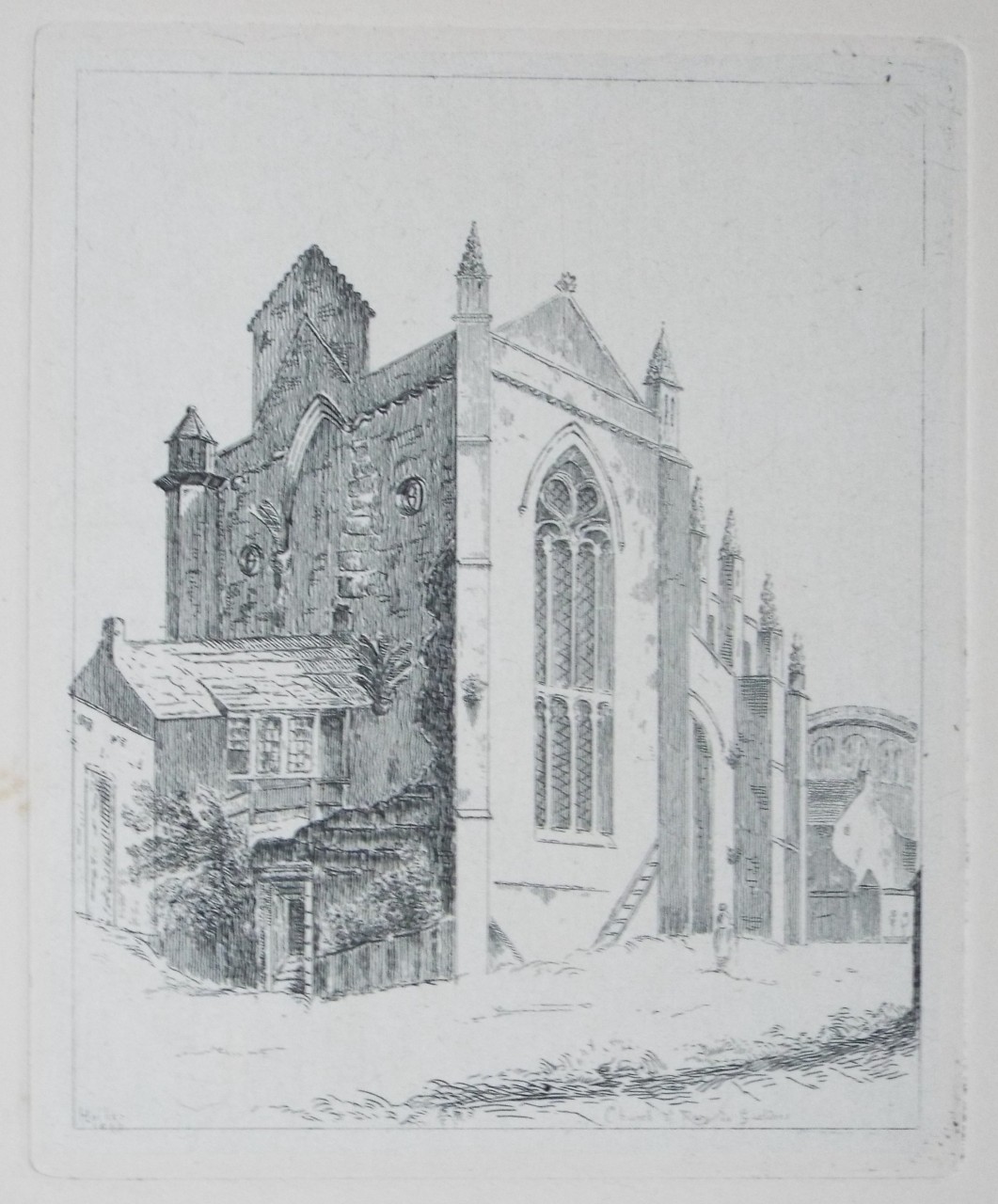 Etching - Church of Mary de Gueldres - Wilkinson