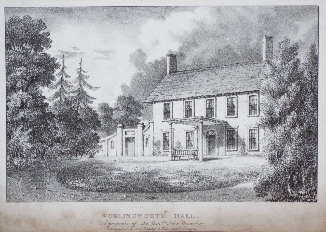 Lithograph - Worlingworth Hall. - Madeley
