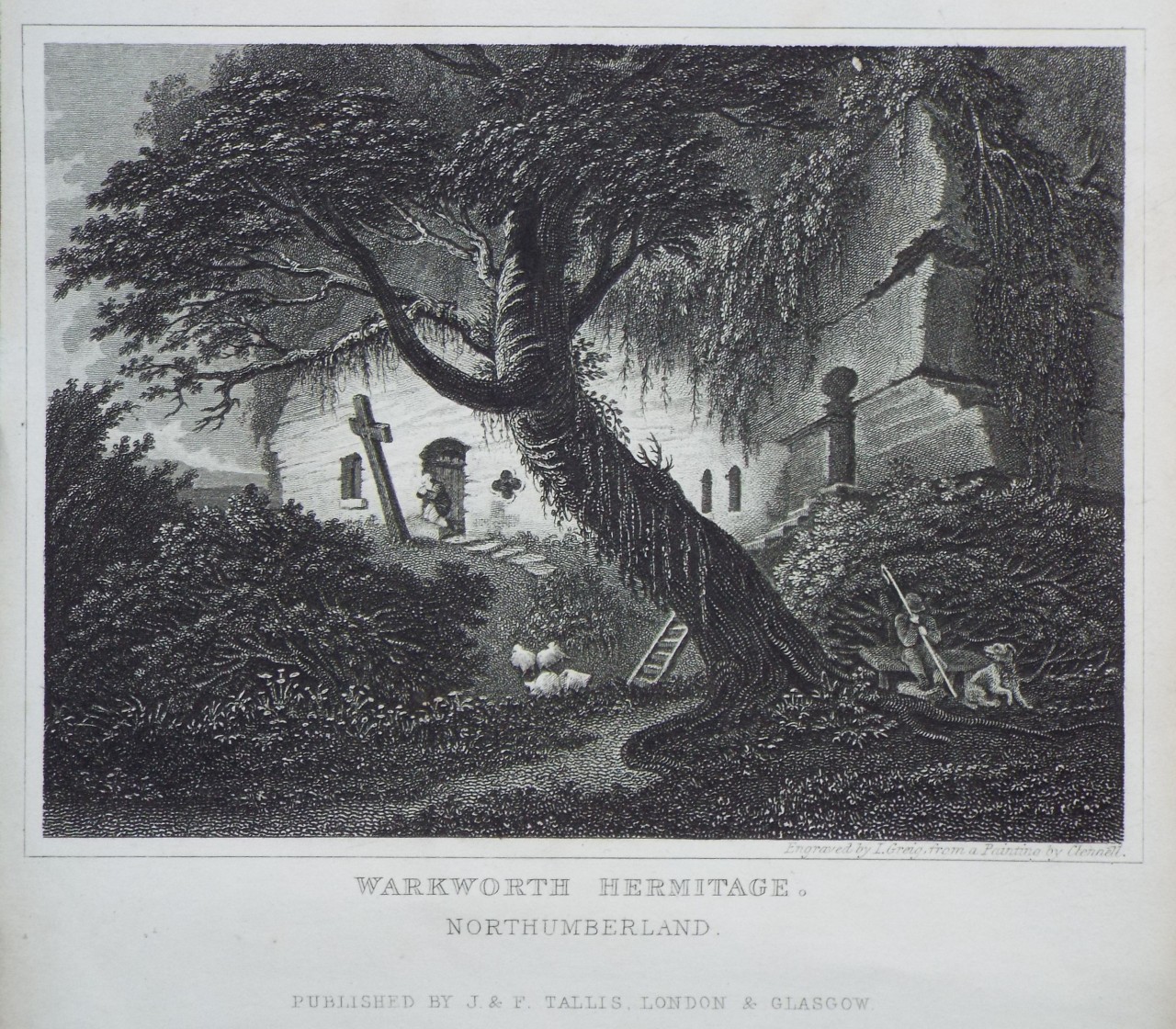 Print - Warkworth Hermitage. Northumberland - Greig