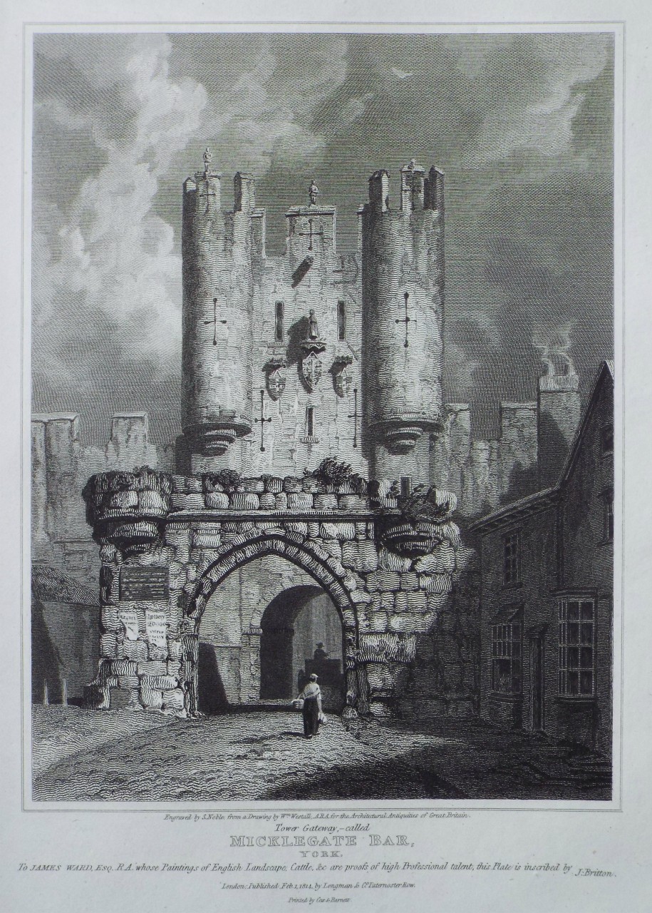 Print - Tower Gateway, called Micklegate Bar, York. - Noble