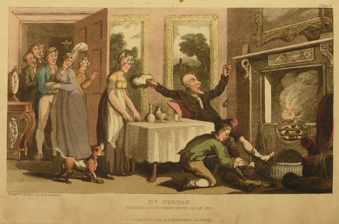 Aquatint - Doctor Syntax Mistakes a Gentleman's House for an Inn - Rowlandson