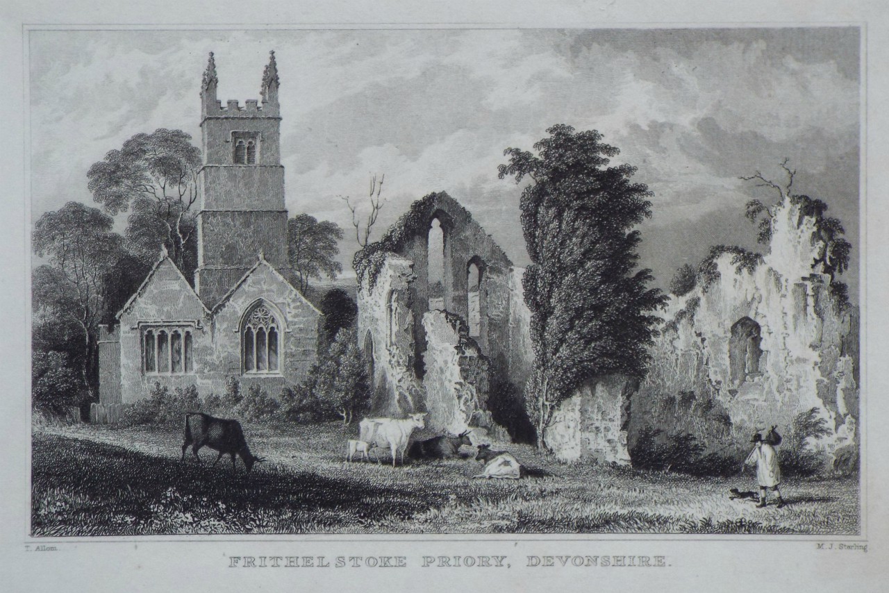 Print - Frithelstoke Priory, Devonshire. - Starling