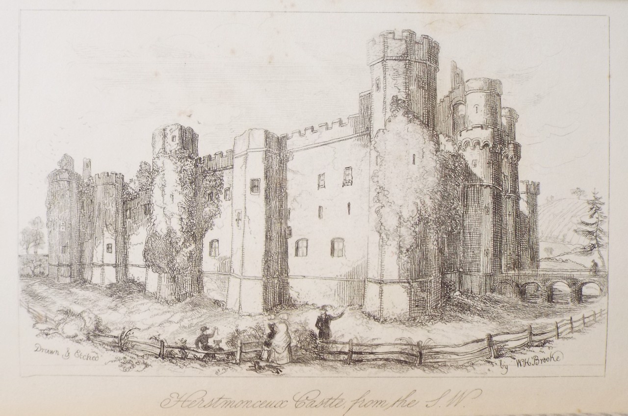 Etching - Herstmonceux Castle, from the S. W. - Brooke
