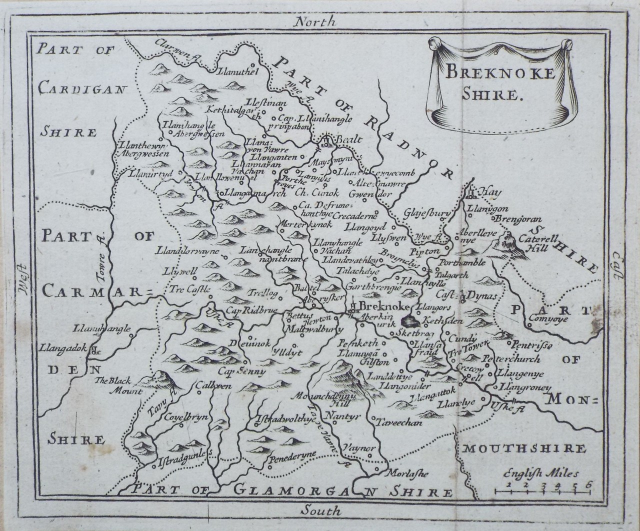 Map of Brecknockshire
