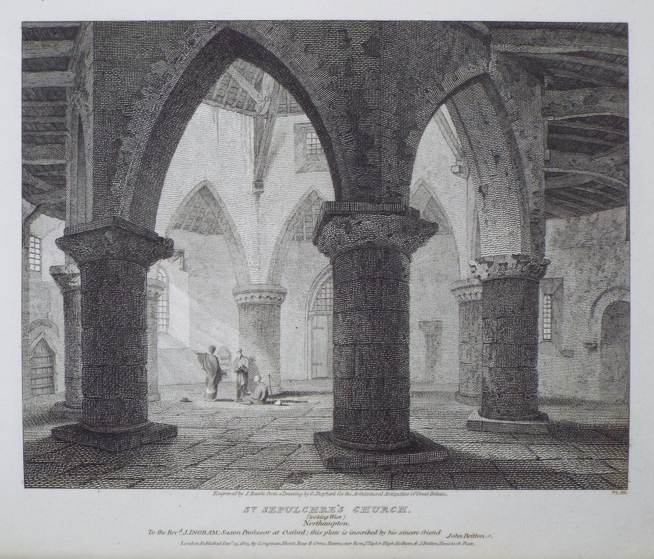 Print - St. Sepulchre's Church, (looking West) Northampton. - Rawle