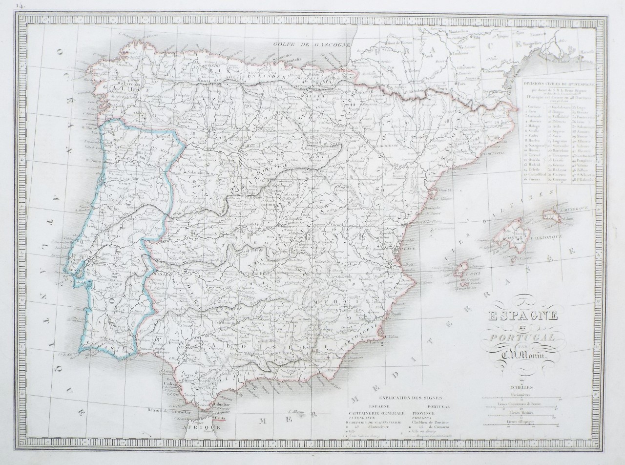 Map of Spain and Portugal