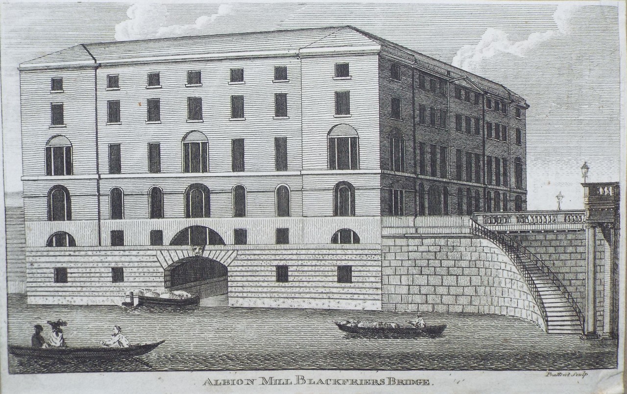 Print - Albion Mill, Blackfriars Bridge.