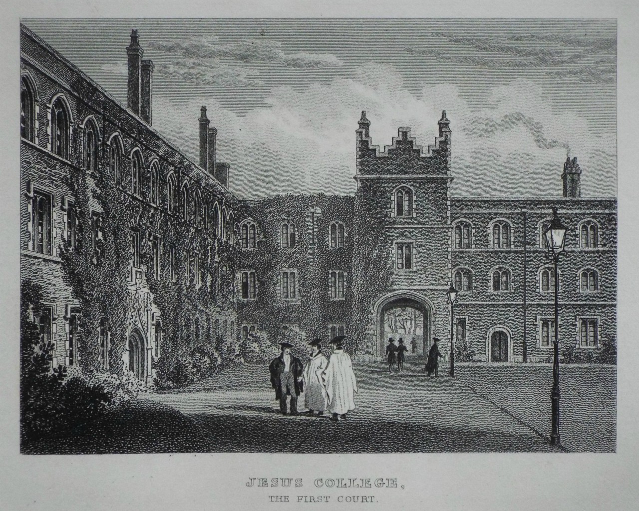 Print - Jesus College. The First Court.
