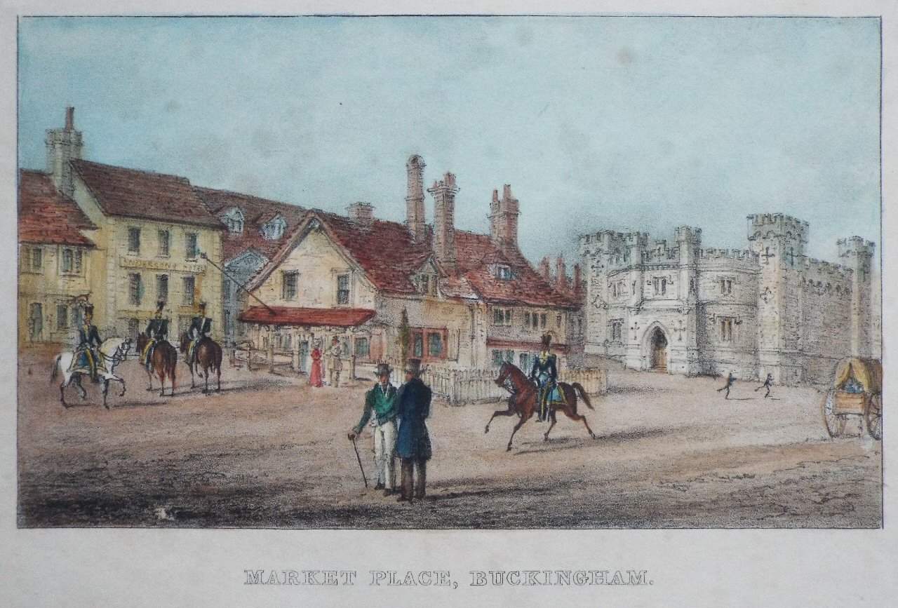 Lithograph - Market Place, Buckingham.