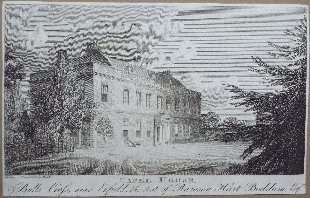 Print - Capel House, Bulls Cross, near Enfield, the seat of Rawson Hart - 