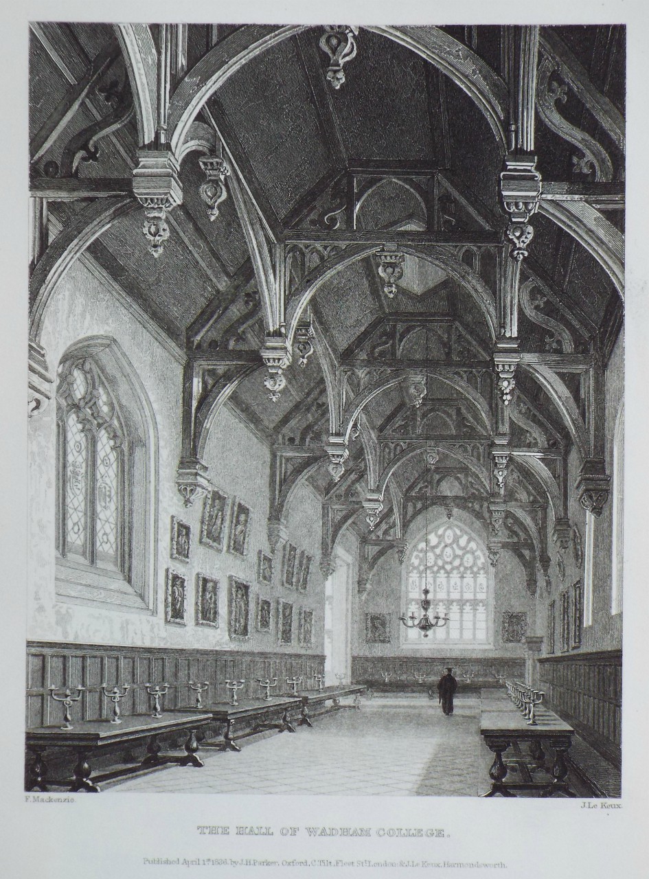 Print - The Hall of Wadham College. - Le