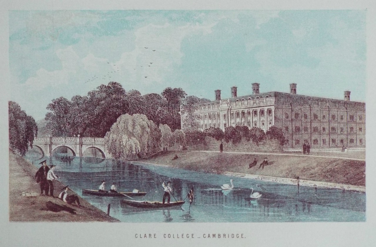 Chromo-lithograph - Clare College - Cambridge.