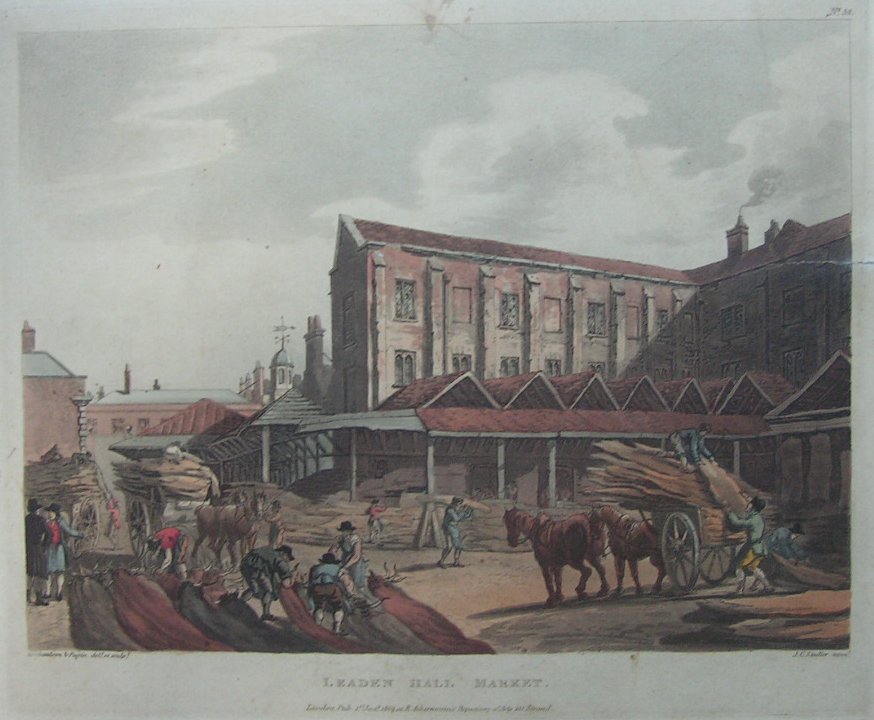 Aquatint - Leaden Hall Market - Stadler