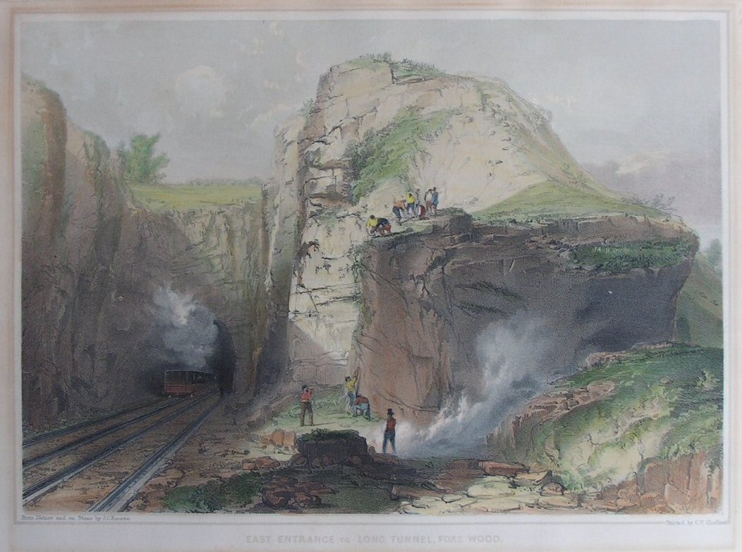 Lithograph - East Entrance to Long Tunnel, Fox's Wood - Bourne