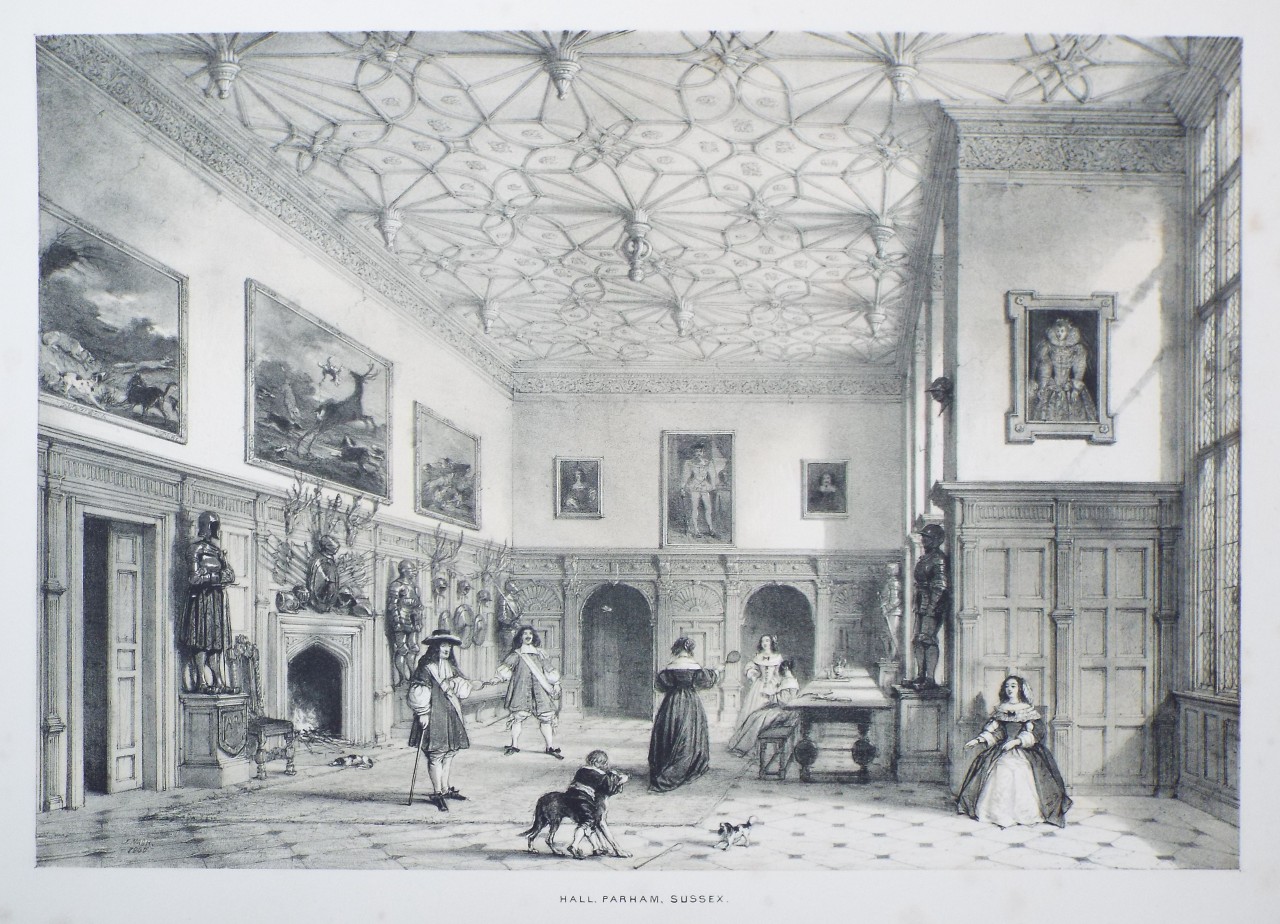 Lithograph - Hall, Parham, Sussex. - Nash