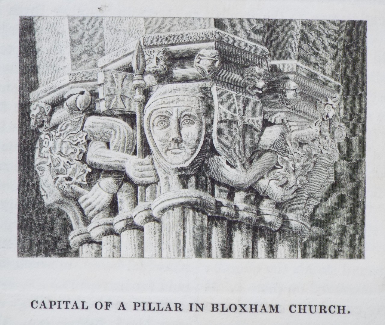 Print - Capital of a Pillar in Bloxham Church.