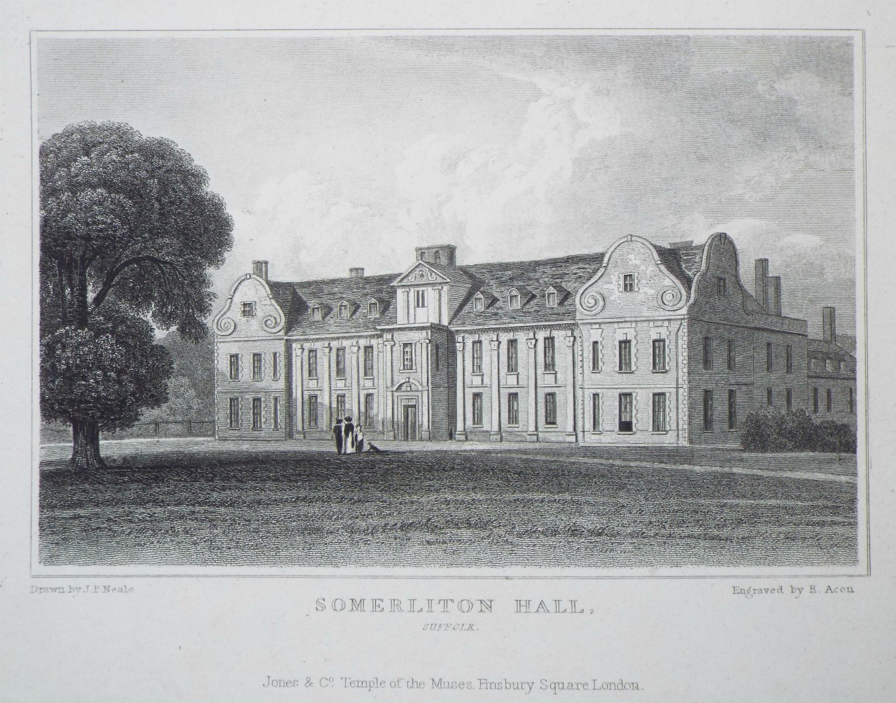 Print - Somerliton Hall, Suffolk. - Acon