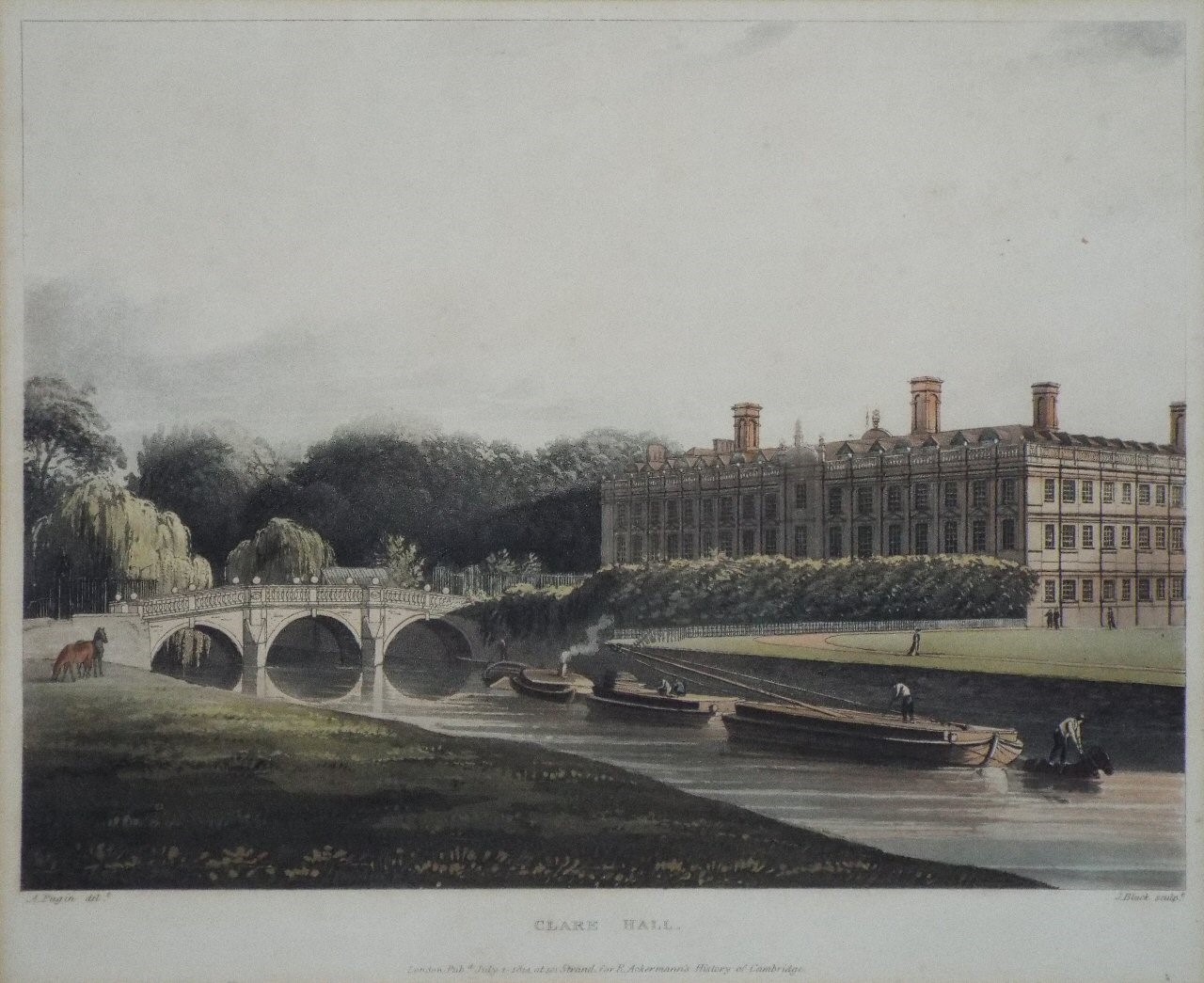 Aquatint - Clare Hall. - Bluck