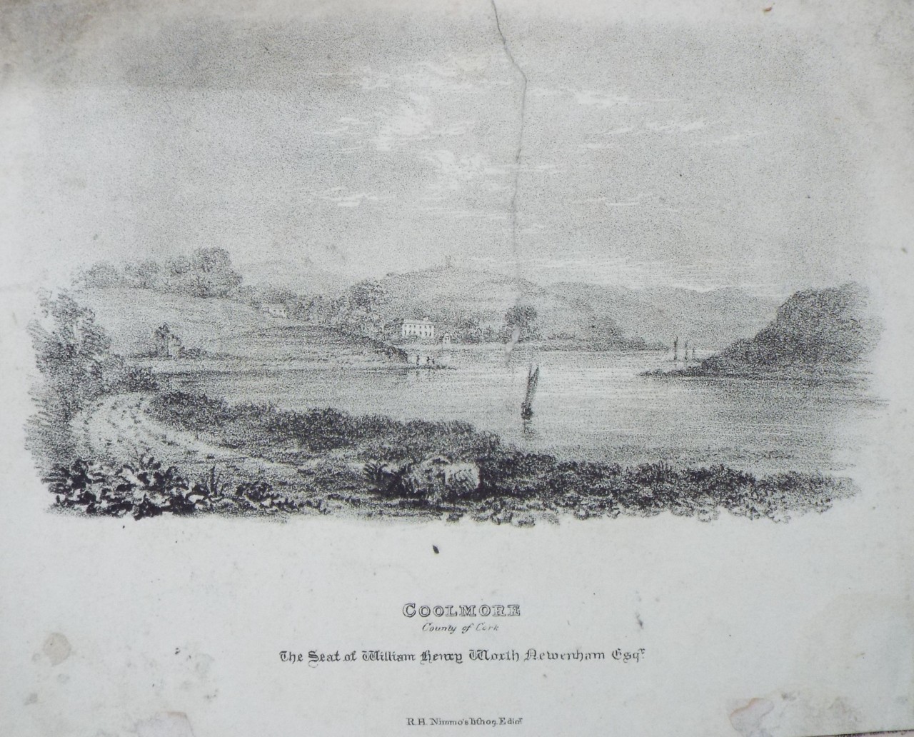 Lithograph - Coolmore County of Cork The Seat of William Henry Newenham Esqr.