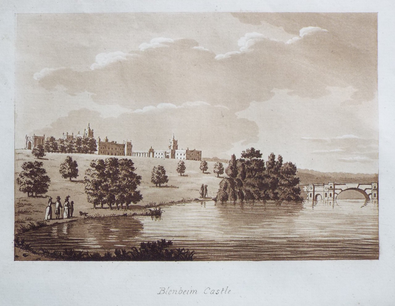 Aquatint - Blenheim Castle. - Ireland