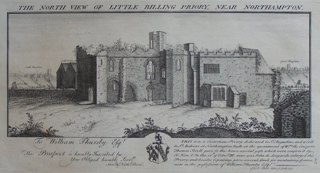 Print - The North View of Little Billing Priory Near Northampton - Buck
