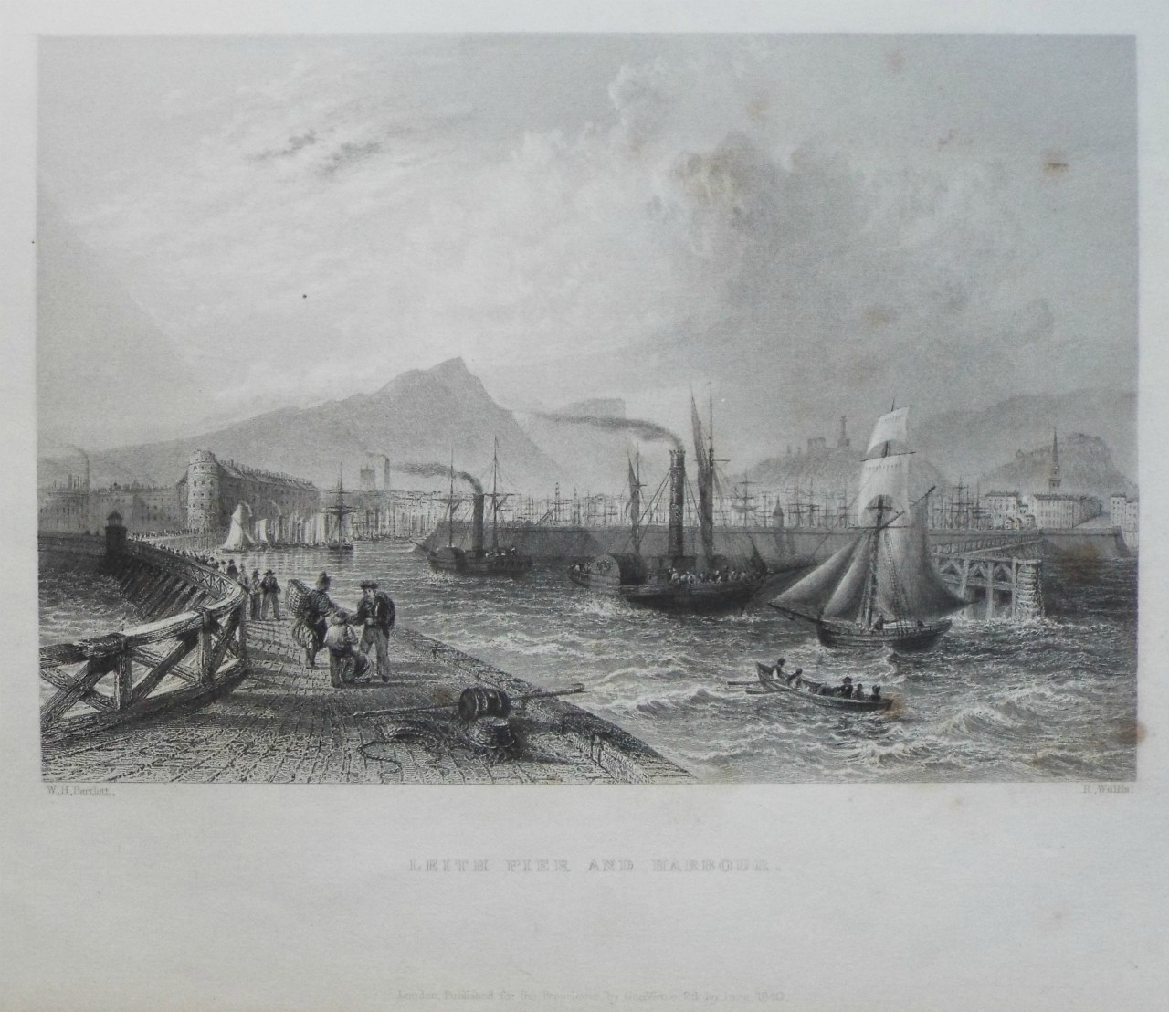 Print - Leith Pier and Harbour. - Wallis