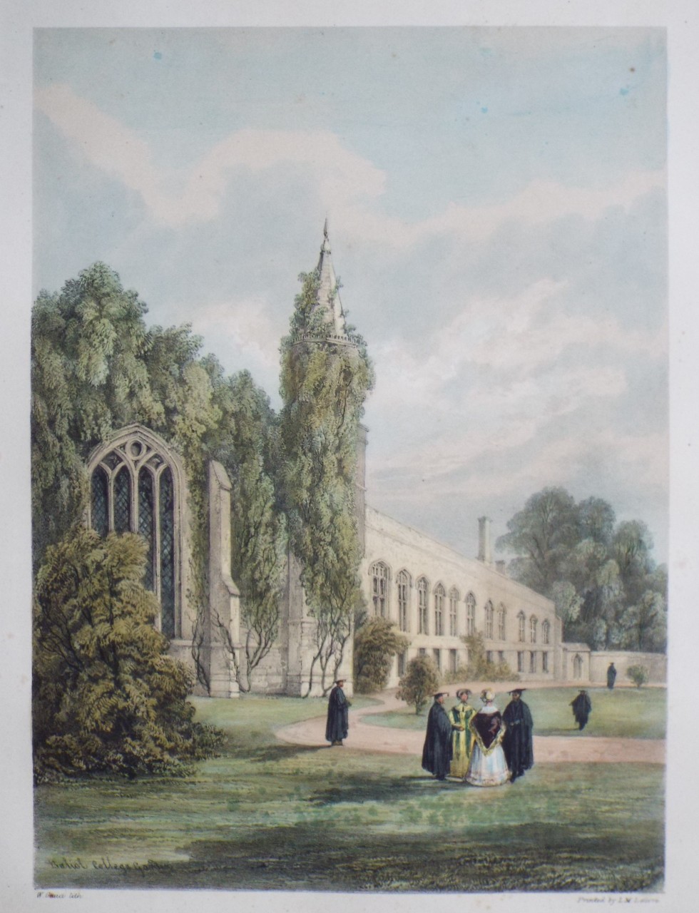 Lithograph - Baliol College Garden - Gauci