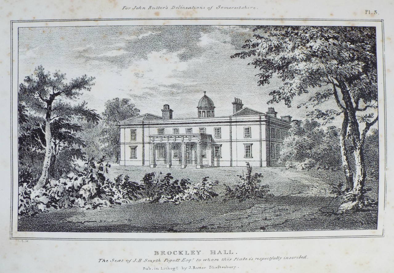 Lithograph - Brockley Hall.