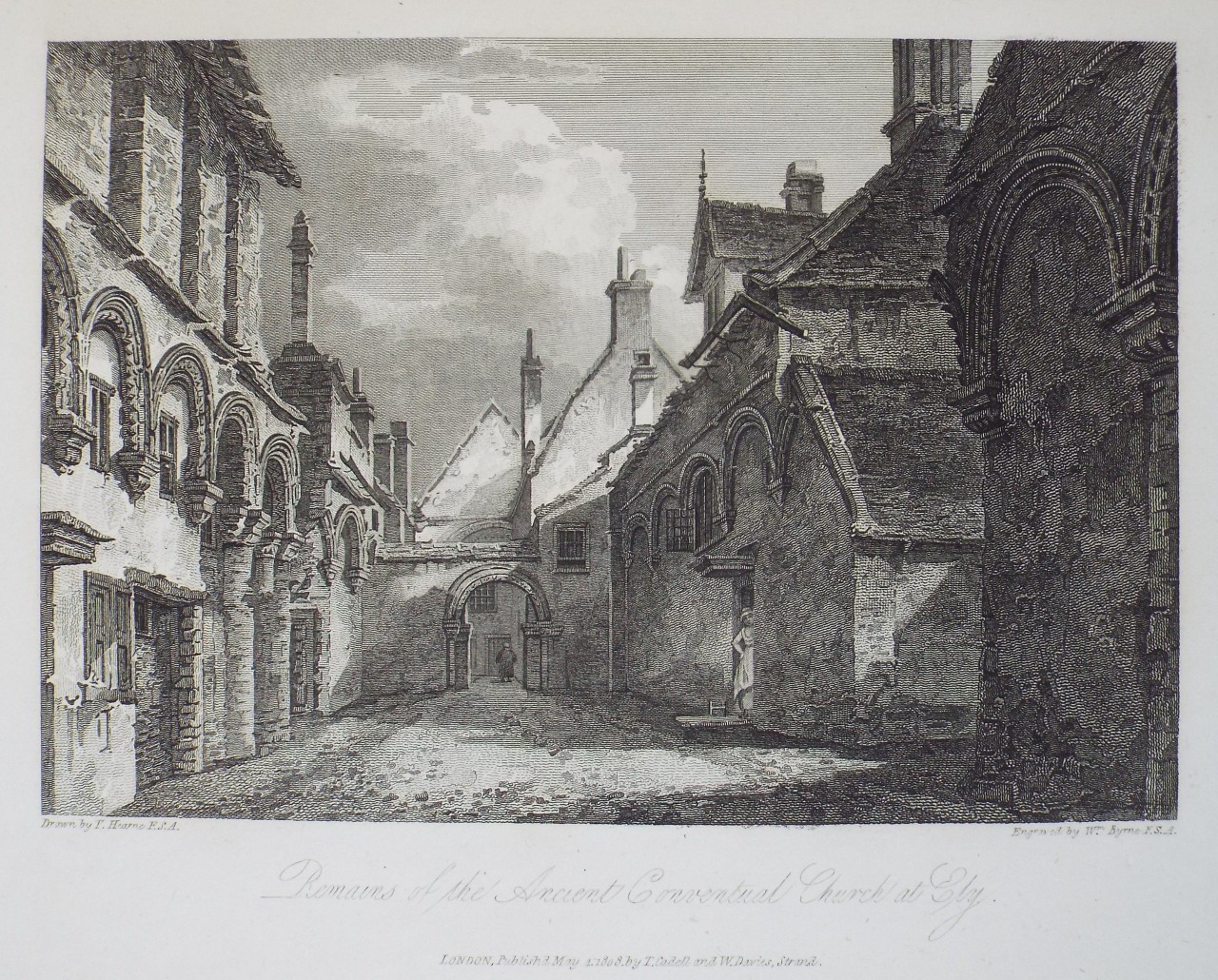 Print - Remains of the Ancient Conventual Church at Ely. - Byrne