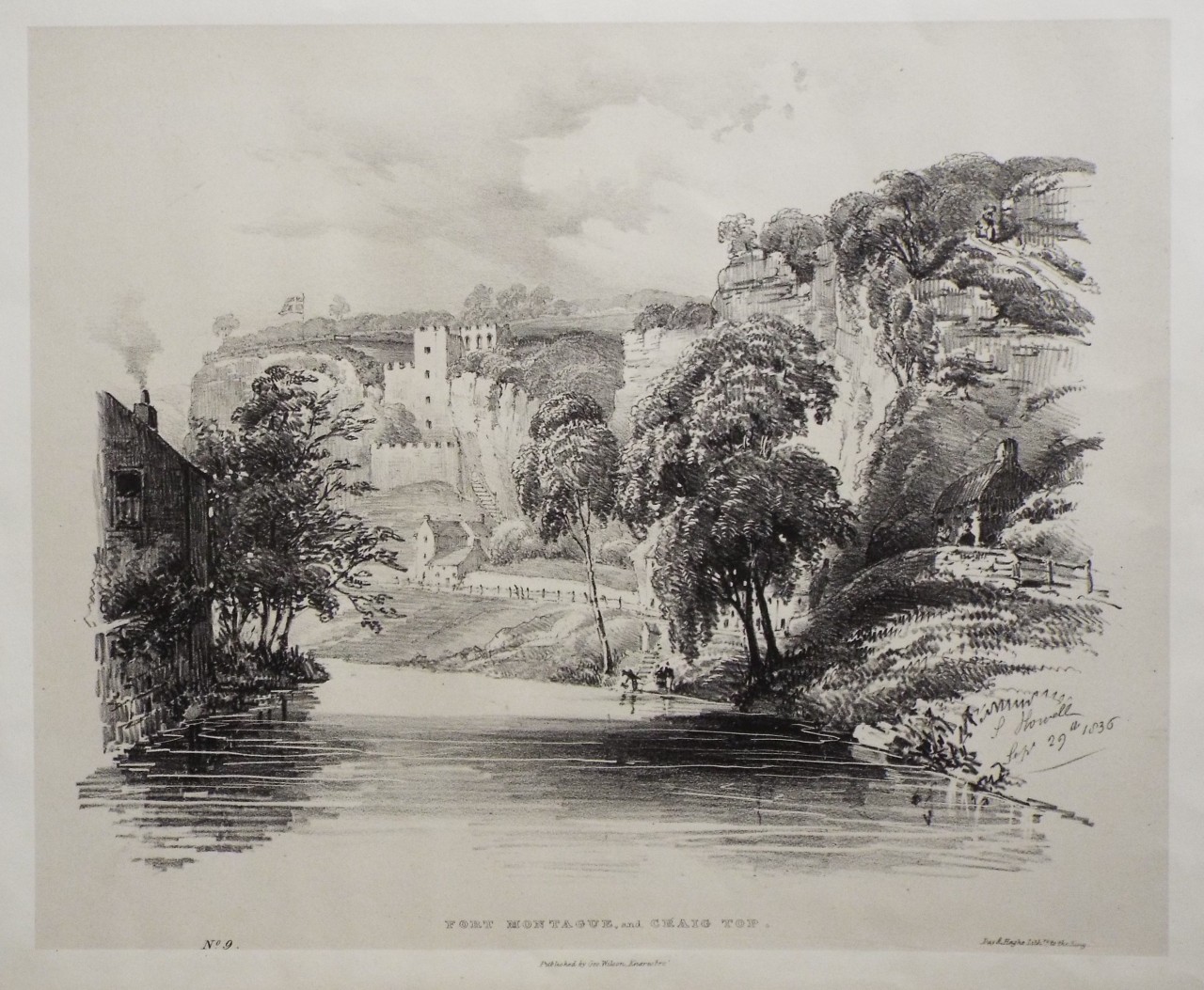 Lithograph - Fort Montague, and Craig Top. - Howell