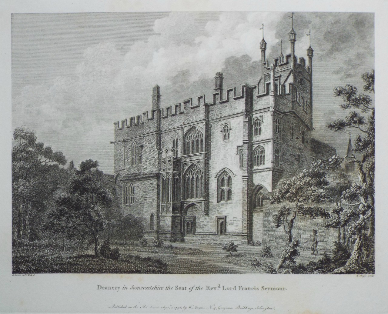 Print - Deanery in Somersetshire the Seat of the Revd. Lord Francis Seymour. - Angus