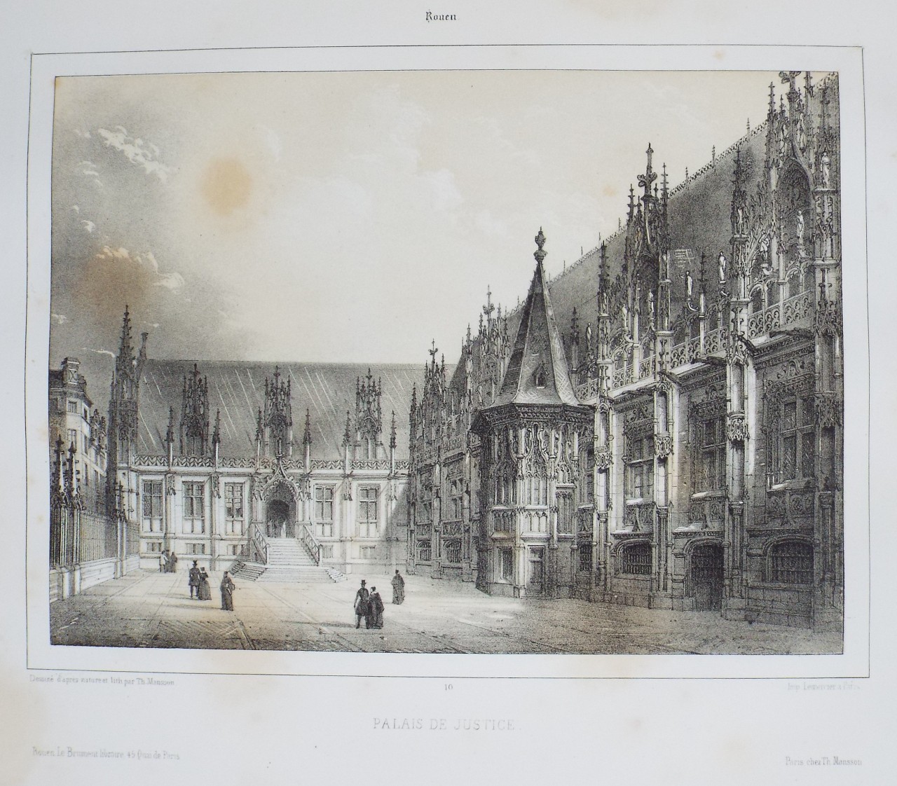 Lithograph - Rouen. - Mansson