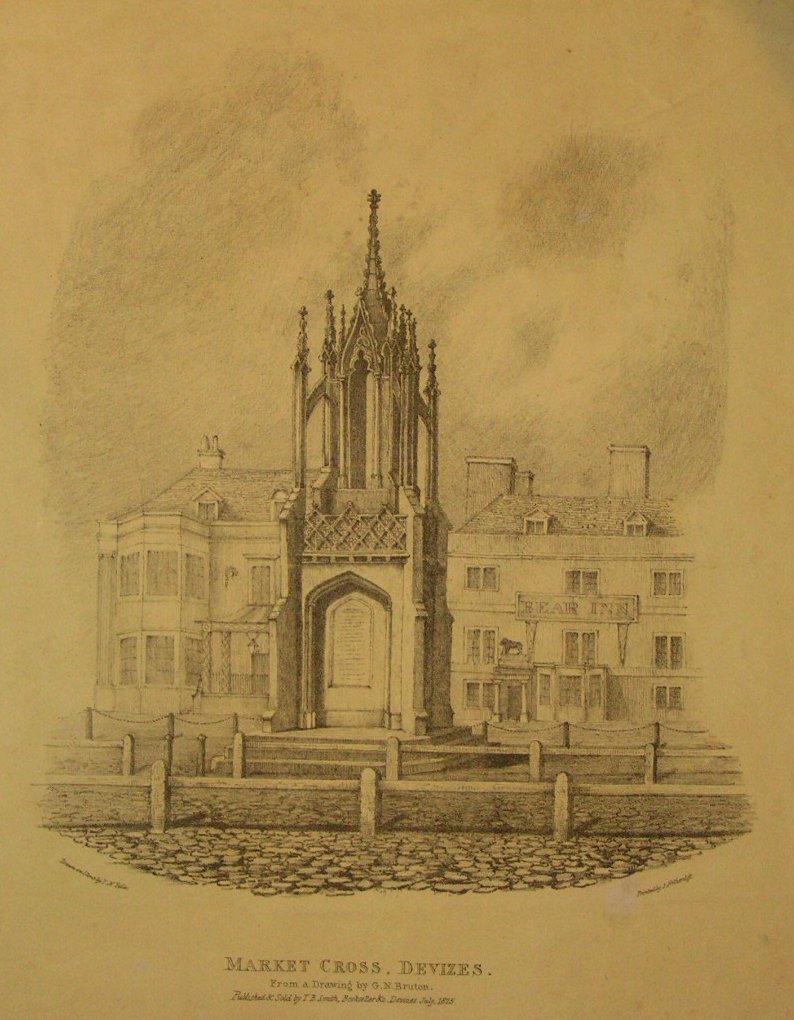 Lithograph - Market Cross, Devizes - Yule
