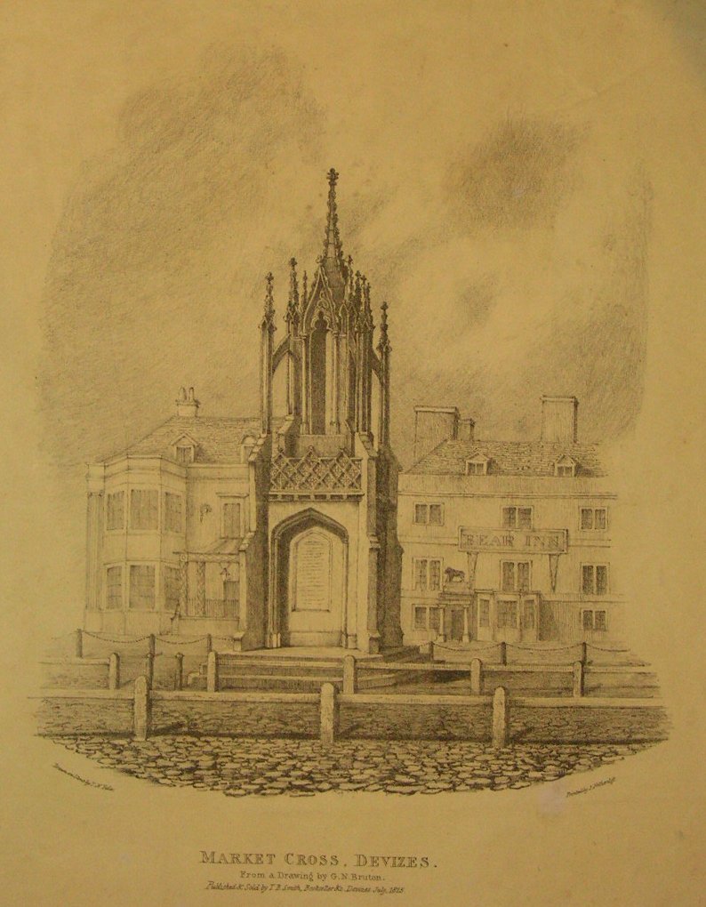 Lithograph - Market Cross, Devizes - Yule