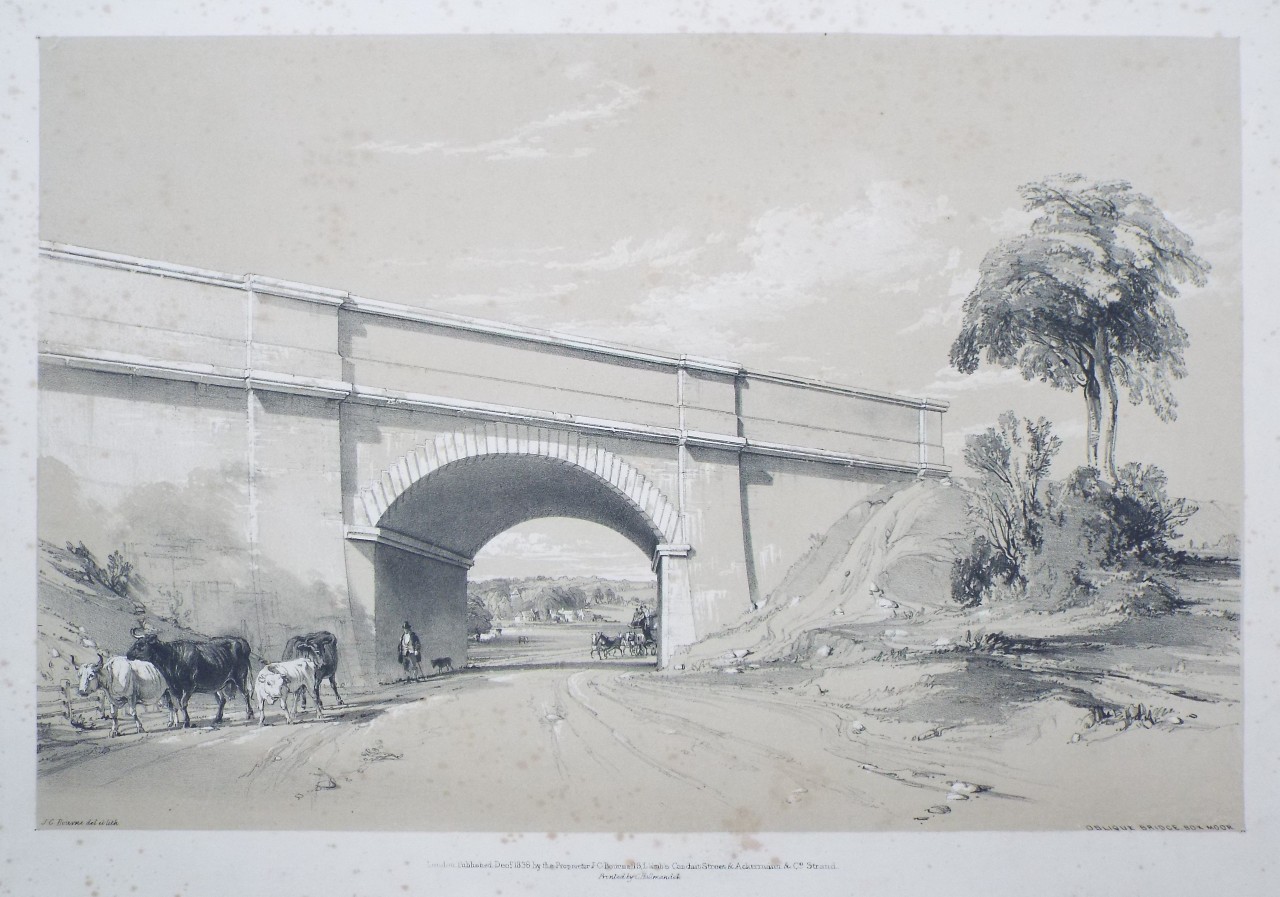 Lithograph - Oblique Bridge, Box Moor - Bourne