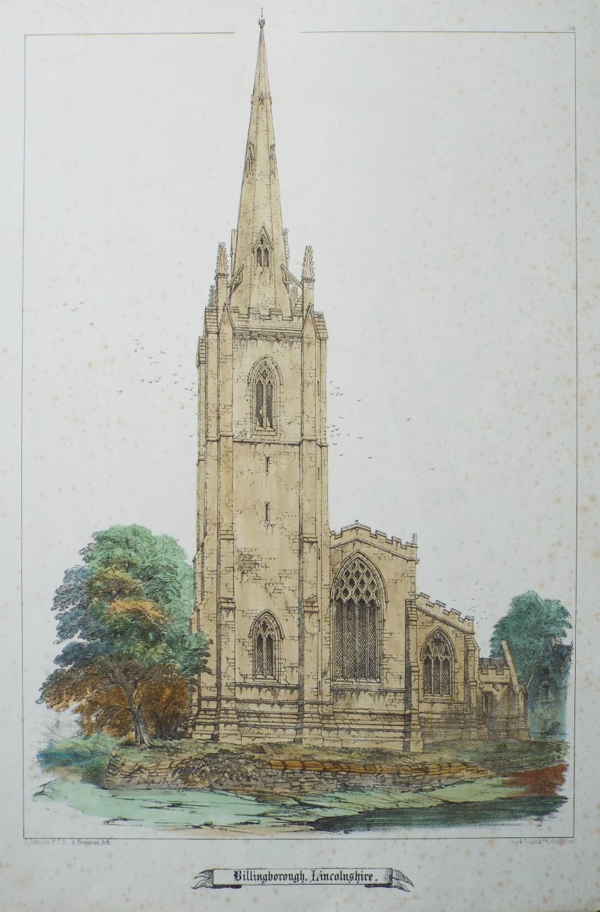 Lithograph - Billingborough, Lincolnshire. - Newman