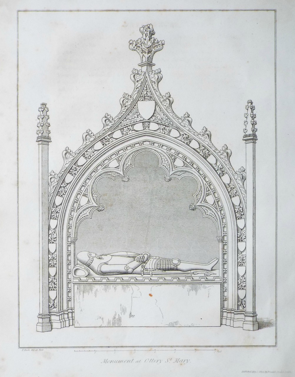 Print - Monument at Ottery St. Mary. - Nash