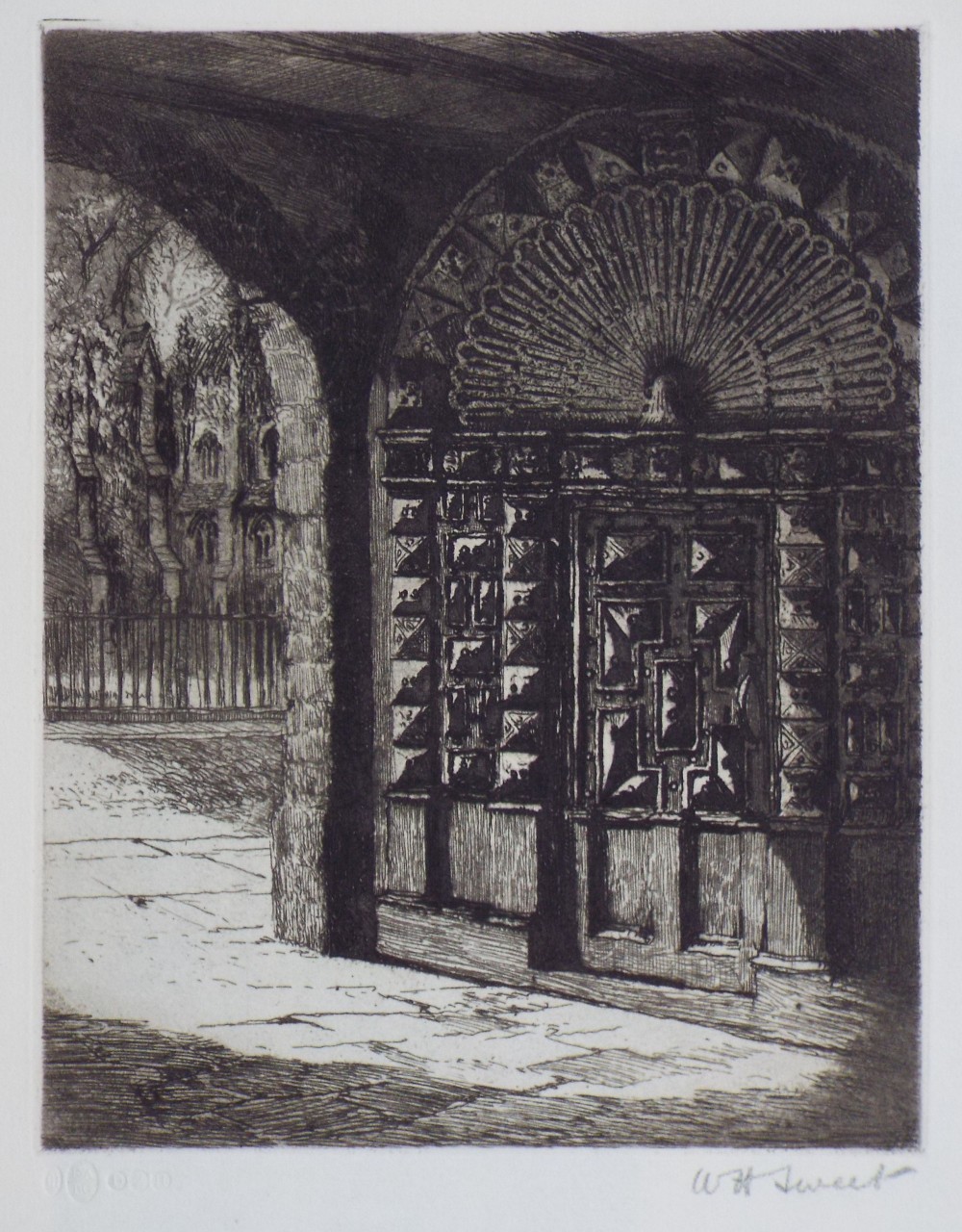 Etching - Cathedral or church door - Sweet