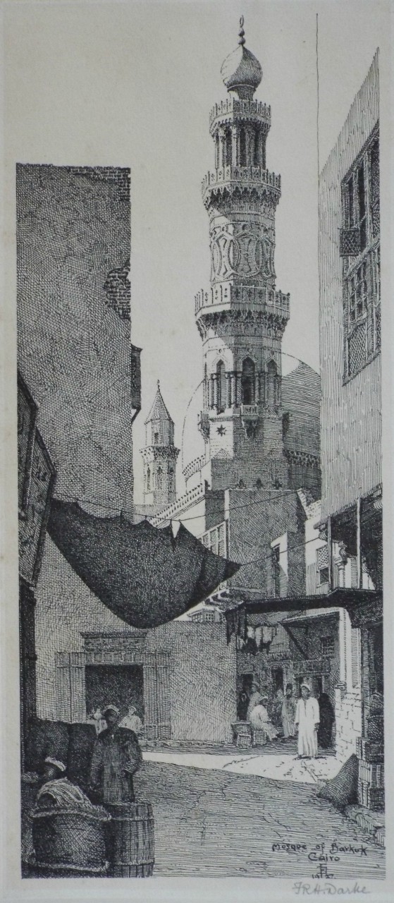 Etching - Mosque of Barkuk Cairo 1927