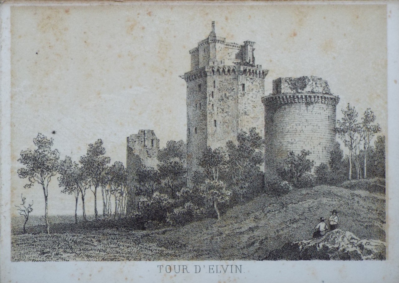 Lithograph - Tour d'Elvin.