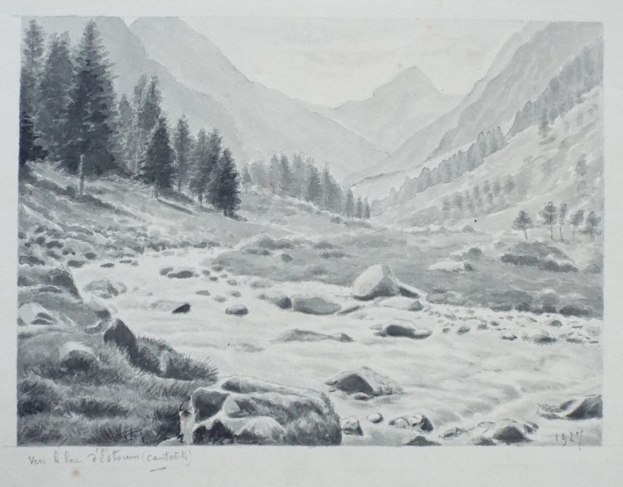 Watercolour - Vers le lac d'Estom  (Cauterets)