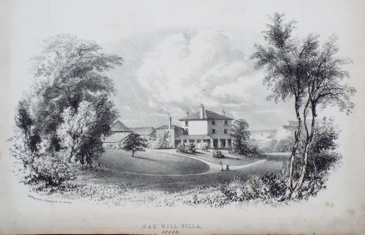 Lithograph - Oak Hill Villa. Devon. - Madeley