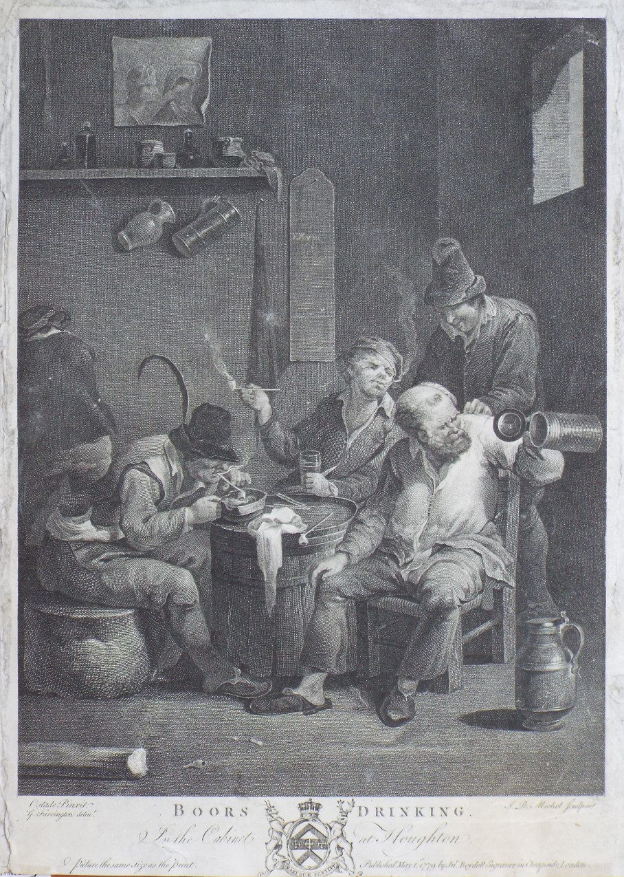 Print - Boors Drinking. In the Cabinet at Houghton. - Michel